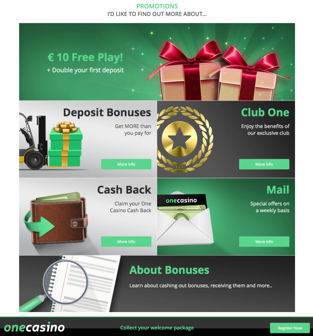 Join One Casino for attractive promotions and bonuses