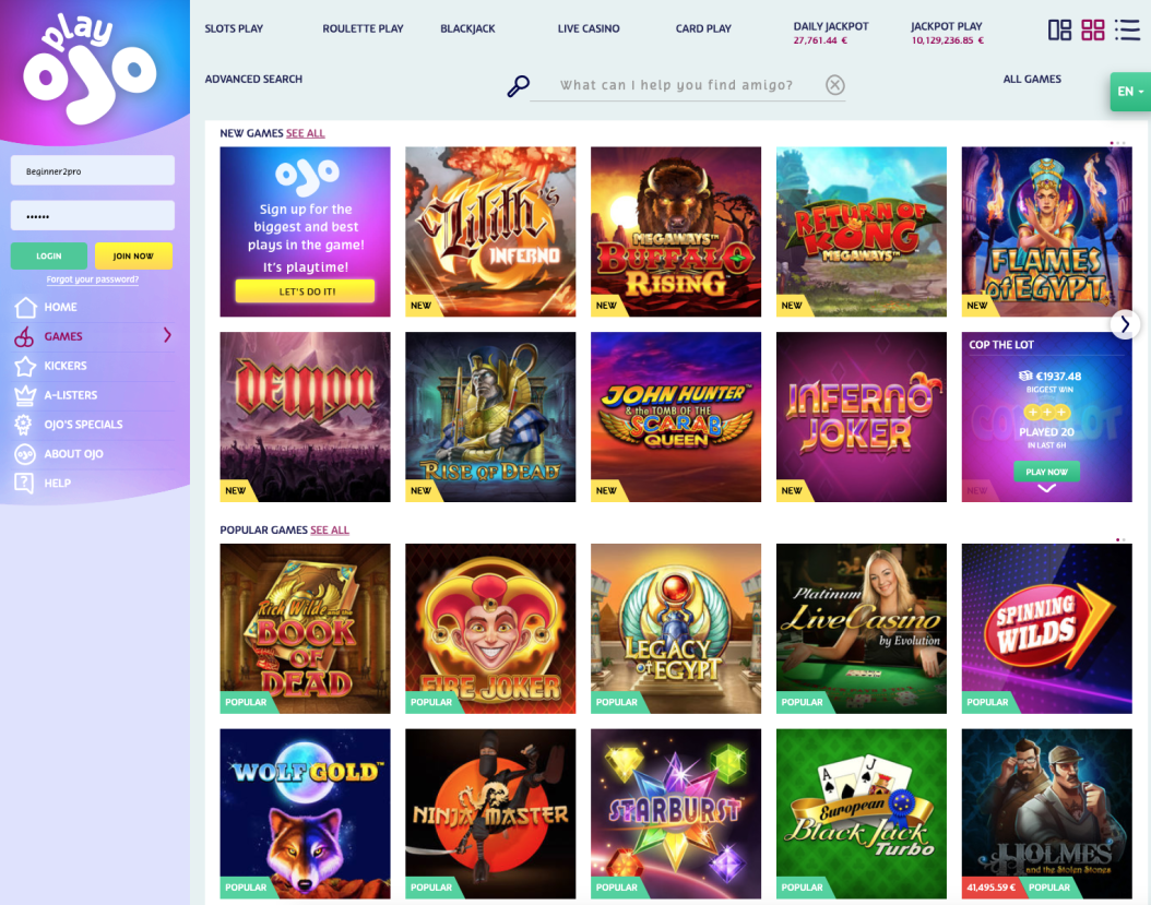 PlayOjo-Slots-Review-games