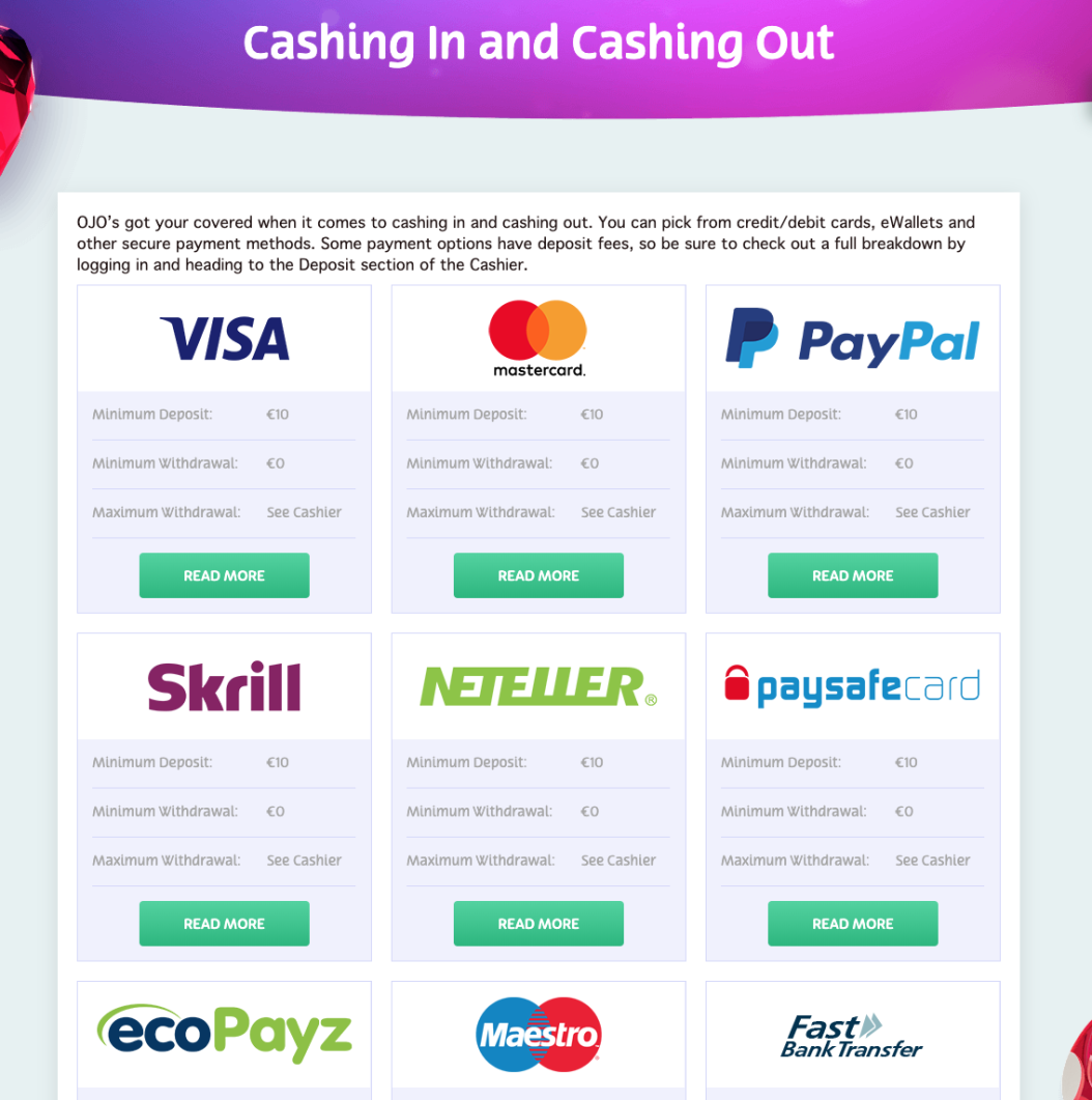 PlayOjo-review-banking-methods