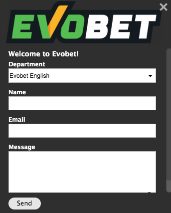 Customer support at Evobet online casino