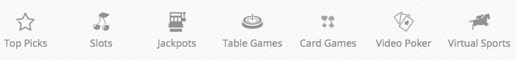 Game selection at Red Star Casino review