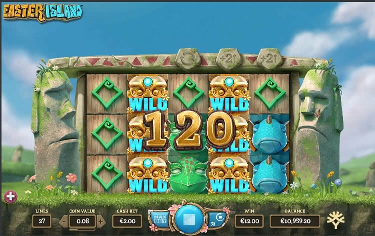 Easter Island video slot Expanding wilds